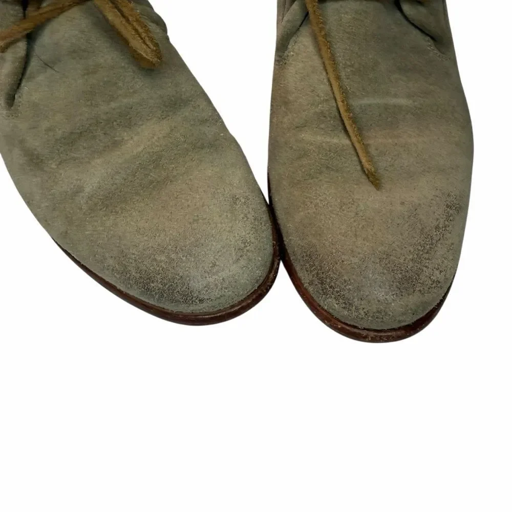 Frye Suede Carly Chukka Boots Taupe Lace Up Leather flat bootie size 7